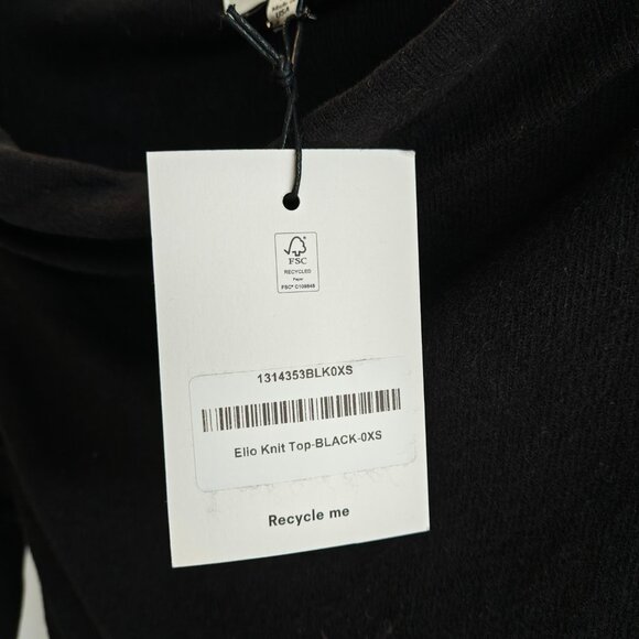 REFORMATION Elio Knit Top in Black, size XS - Picture 4 of 8
